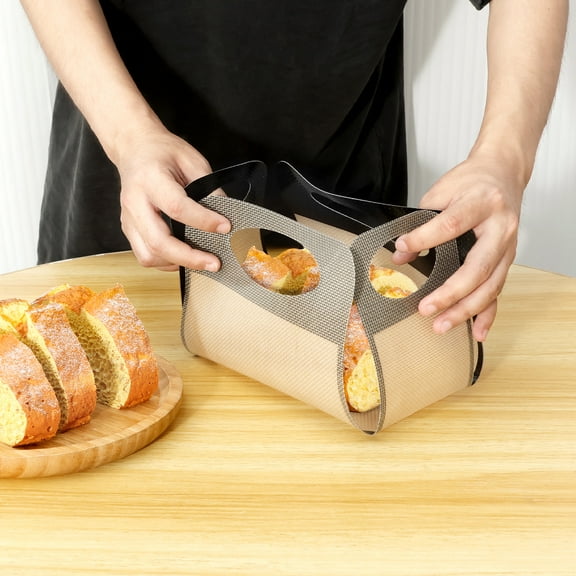 Ikoopy 2Pcs Silicone Bread Loaf Pan Liner Reusable Bread Sling Lifters with 4 Handles Non Stick Sourdough Transfer Tool Fits 9x5 inch Loaf Pans