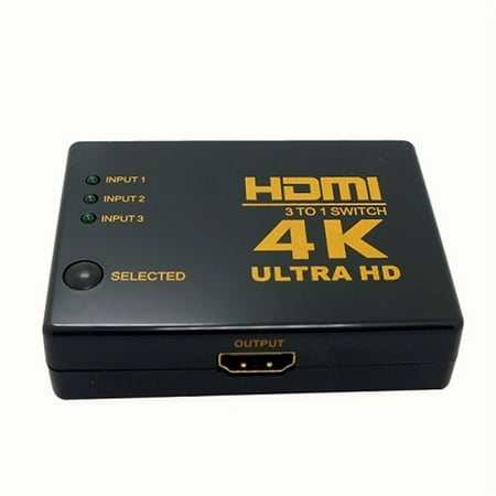 FrontTech 3 in 1 out HDMI Switch Hub Switcher, 3-Port HDMI Audio/video Switcher for 4K Ultra HD Device, HDTV, Xbox,