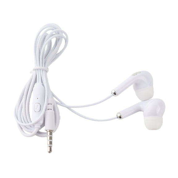 BIMZUC Wired Sport Earphone 3.5mm Universal HiFi Music Bass Earbud Headphone with Microphone, In-Ear 3.3ft Corded Gaming and Casual Listening Audio Earplug Style for Smartphone & PC, White