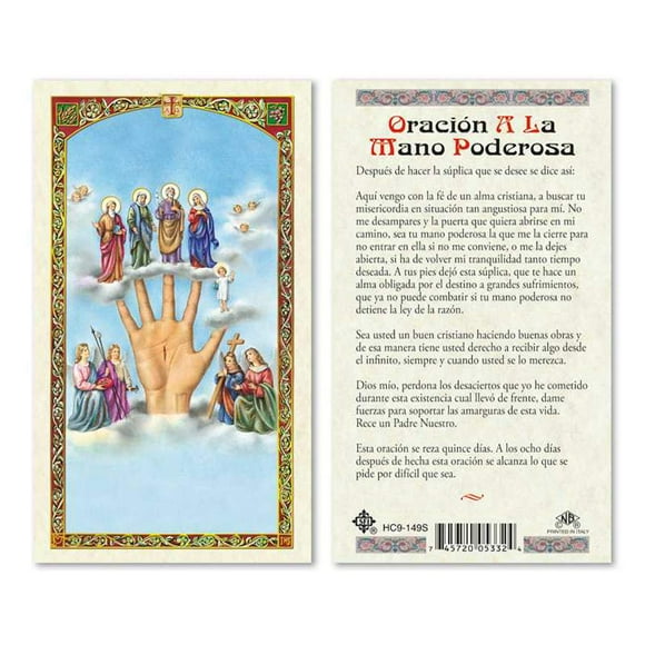 Oracion Cartes de Prière Laminées à la Manette - Lot de 25 -