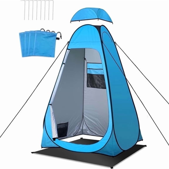 Shower Tent Pop-Up Privacy Tent Camping Portable Toilet Tent Outdoor Camp Bathroom Changing Dressing Room Instant Privacy Shelters for Hiking Beach Picnic Fishing Potty, Extra-Tall