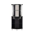 Gramercy Way Black Corner Bar with Builtin Wine Rack and Lower