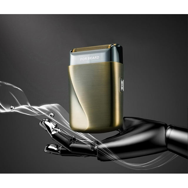 YSTIANN Rasoir Électrique à Grille 2-en-1 pour Hommes, Tondeuse Étanche pour Barbe et Cheveux avec Recharge Rapide USB-C, Autonomie de 90 Min, Fini Or, Coiffage Précis Ajustable pour la Maison, le Voyage et le Gym WJ94-2794