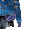 thumbnail image 5 of Girls Starry Sky Glitter Hoodie - Fleece-Lined Soft Stretch Polyester Spandex Multicolor Casual Sweatshirt for Girls 6-16,Size 9-10T, 5 of 5