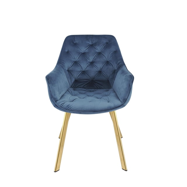 Topline Home Furnishings Dining Arm Chair, Velvet & Gold