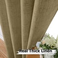 thumbnail image 3 of Short Linen Curtains Living Room Rod Pocket Semi Sheer Curtain Burlap Light Filtering Thick Linen Drapes for Bedroom, 54 x 54 inches Long, Taupe, Set of 2 Panels, 3 of 19