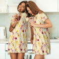 thumbnail image 4 of Susaid Rabbit And Balloon Pattern Sleep Shirts for Women Short Sleeve Night Shirts for Sleeping Pullover Nightgown Soft Nightdress, 4 of 6