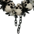 thumbnail image 6 of Northlight Skulls and Chains with Roses Small Artificial Halloween Wreath - 15" - Unlit, 6 of 6