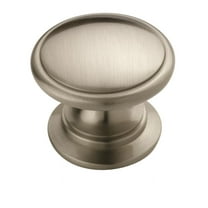 Amerock Ravino 1-1/4 inch (32mm) Diameter Satin Nickel Cabinet Knob, 10 Pack