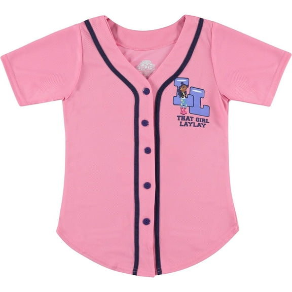 That Girl Lay Lay Baseball Jersey T-Shirt- Little and Big Girl Sizes 4-16, Pink, 6