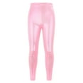 thumbnail image 2 of uublik Kids Leggings Fitness Fashion Solid Colour Glossy Hot Gold High Elasticity Breathable Sports Long Pants, 2 of 3