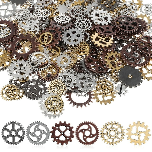 DESIGNICE 1 Pack of Antique Steampunk Gears Charms Vintage Wheel Gears Pendants DIY Accessories
