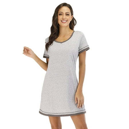 

Womens Nightgowns Short Sleeve Nightshirt Sleep Shirt Comfy