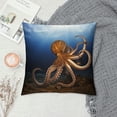 thumbnail image 2 of Creowell Octopus Short Plush Pillow Covers for Couch Sofa Indoor Outdoor, Noble and Elegant Design, 1PC 22x22in, 2 of 5