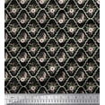 thumbnail image 1 of Soimoi Black polyester Crepe Fabric Floral Damask Print Sewing Fabric Yard 52 Inch Wide, 1 of 3