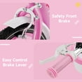thumbnail image 3 of Girls Bike for Toddlers and Kids Ages 4-9 Years Old, 16 18 Inch Kids Bike with Flashing Training Wheels & Basket,Girls Bicycle with Handbrake & Kickstand, Pink/Purple, 3 of 14