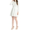 thumbnail image 2 of INSPIRE CHIC Vestido de Cuello de Muñeca con Abertura Frontal y Cintura Elástica con Volantes Blanco XL, 2 of 6