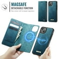 thumbnail image 3 of CaseMe Wallet Case for iPhone 13 Compatible with Magsafe, 2-in-1 PU Leather【RFID Blocking】Flip Card Holder Stand Shockproof Magnetic Detachable Cover for iPhone 13 6.1",Blue,For iPhone 13, 3 of 10