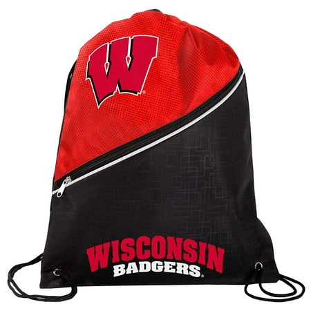 Wisconsin Badgers High End Diagonal Zipper Drawstring (Best High End Backpacks)