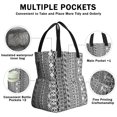 thumbnail image 3 of Boho Bohemia Geometric Line Art Drawstring Lunch Bag Women - Drawstring Lunch Bag Insulated for Work Office - Stain-Resistant Large Lunchbags for Women with Multi-Pockets, 3 of 6