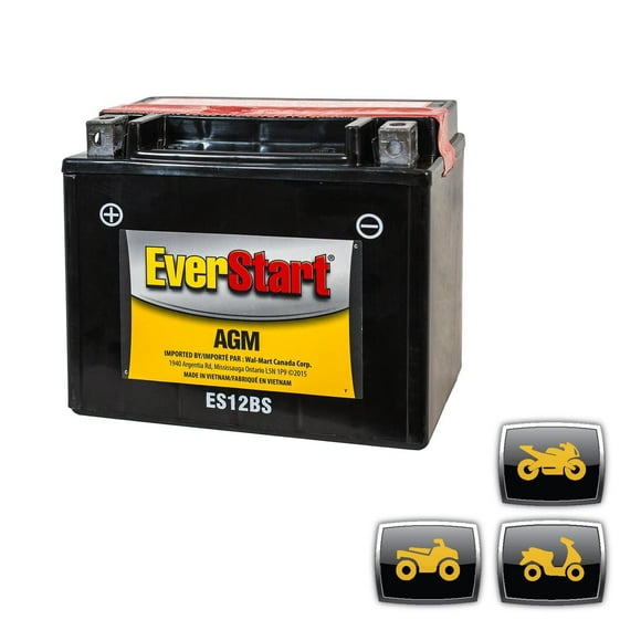 EverStart POWERSPORT ES12BS, 12 Volt, Power Sports Battery, 170 CCA, Everstart, Power Sports Battery