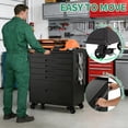thumbnail image 5 of IKIMI Metal Garage Storage Cabinet with Wheels, 6 Drawer Rolling Tool Cabinet with 2 Pegboard and 10 Hook for Workshop, Basement, Warehouse, 5 of 6
