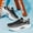 Black, variant on Unisex Lightweight Running Shoes For Men & Women - Breathable Mesh & Upper, Stability Cushioned Rubber Sole, All-Season Indoor/Outdoor Use - Trendy White/Black/Orange Accents For Gym