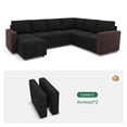thumbnail image 3 of HONBAY Pair of Armrests for Modular Sectional Sleeper Sofa, Velvet Black, 3 of 5