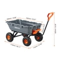 thumbnail image 4 of VEVOR Garden Cart, Durable Poly Dump Cart with Simple Assembly Steel Structure, Versatile Dump Wagon with Dual-Function Handle, Handy Wheelbarrow with 800 lbs Load Capacity, 10 inch Wheels, 4 of 10