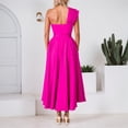 thumbnail image 6 of Afdoent Women's Dresses Elegant Asymmetrical Neckline Casual Dress For Sleeveless Flowy Swing Waistband Summer Dress Beach Vacation Clothes, 6 of 7