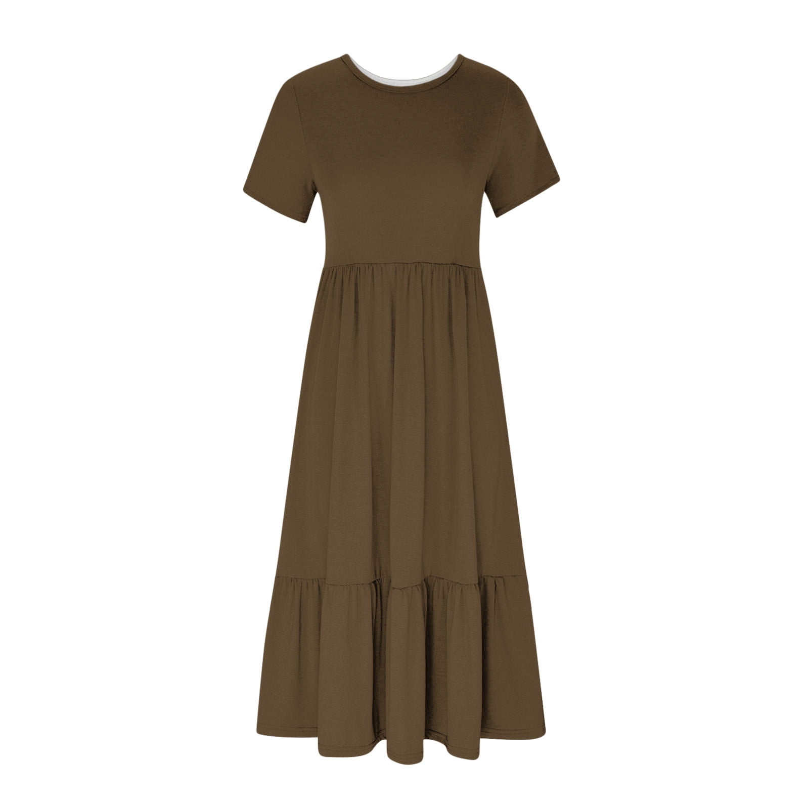 knee length dresses for ladies Viara Floral Giza Glare Smock Tiered Midi Dress main image 1