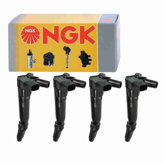 4 pc NGK 48762 Ignition Coils for 673-6302 AL3Z-12029-B DG526 E1139 GN10619 IC742 UF-639 UF639 Spark Plug Wire Boot Fits select: 2011-2018 FORD F250, 2011-2017 FORD F350