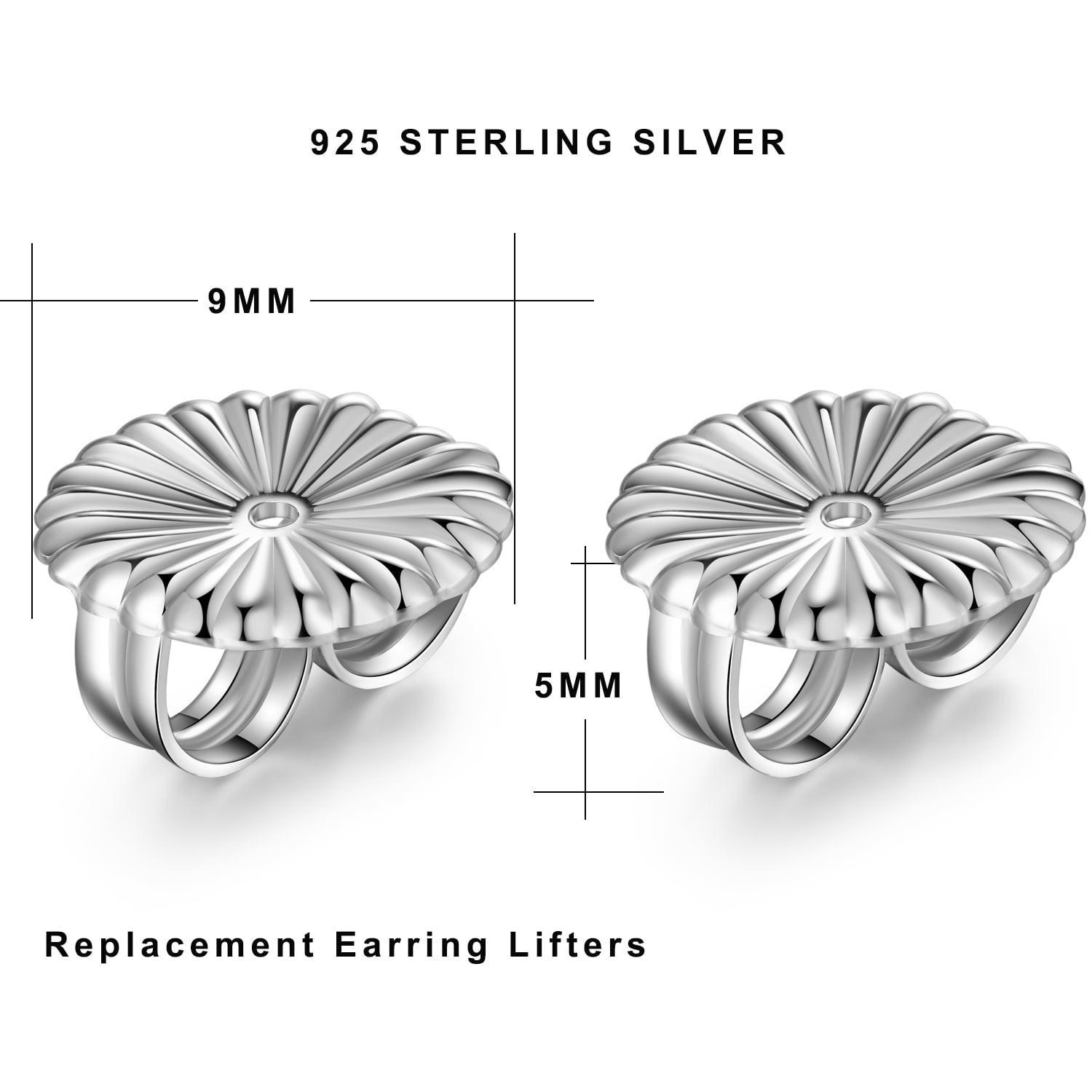 Jiamiaoi Earring Backs Locking Earring Backs for Studs 925 Sterling Silver Earring Backs Lifters Replacement Earring Backs Butterfly Clasp for Studs