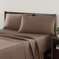 thumbnail image 3 of Allswell Soft & Silky 4-Piece Savanna Taupe Viscose from Bamboo Sateen Bed Sheet Set, Queen, 3 of 5
