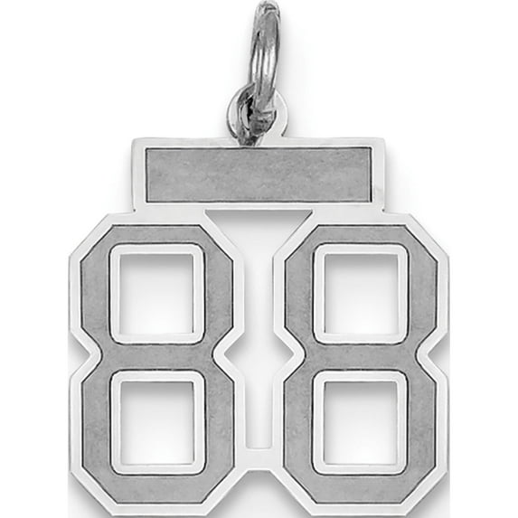 14K White Gold 14Kw Small Satin Number 88 Charm Made In United States wss88