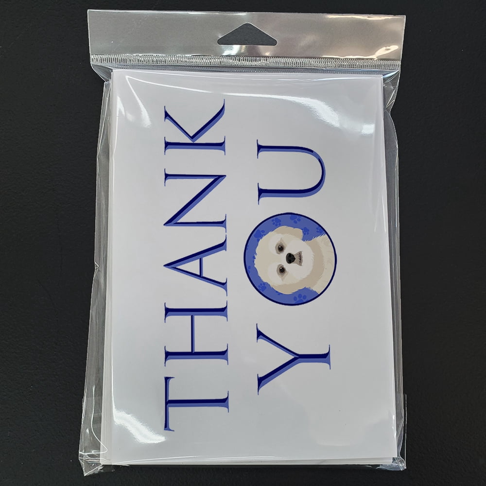 Shih-Tzu Gold #3 Thank You Greeting Cards and Envelopes Pack of 8 7 in x 5 in