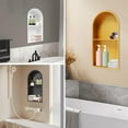 thumbnail image 7 of Stainless Steel Shower Niche 12" X 24", Recessed Wall Niche Arched for Shower Wall, No Tile Needed Bathroom Arched Niche Double Shelves Recessed Shower Shelf (Black), 7 of 7