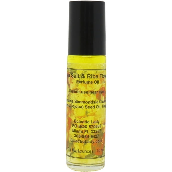 Sea Salt and Rice Flower Perfume Oil, 0.3 Oz Portable Roll-On Fragrance