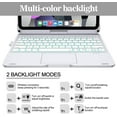 thumbnail image 2 of iPad Air 4 Gen 10.9 inch 2020 Keyboard Case - 7 Color Touchpad Backlit Detachable Wireless Bluetooth Keyboard Pencil Holder Slim Leather Smart Cover for New iPad Air 10.9" 4th Generation .Silver, 2 of 6