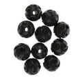 thumbnail image 2 of Lote de 10 colgantes vintage de cuentas de madera negra con estampado budista y cadena. Los 8MM, 2 of 8