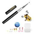thumbnail image 1 of Compact Aluminum Alloy Pen Fishing Rod & Reel Combo - 1m Extended Length, 25m Line, Tackle Box Included - Lightweight Mini Fishing Gear for Boat, Dam, Ice Fishing - Black, 1 of 6