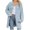 Sky Blue, variant on RYDCOT Women Button Down Long Coat Baggy Lapel Collar Long Sleeve Shirts Jacket with Pockets 2024 Fall Fashion Outwear Sale