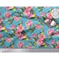 thumbnail image 3 of Soimoi Poly Georgette Fabric Bird,Leaves & Rose Floral Print Sewing Fabric Yard 42 Inch Wide, 3 of 3