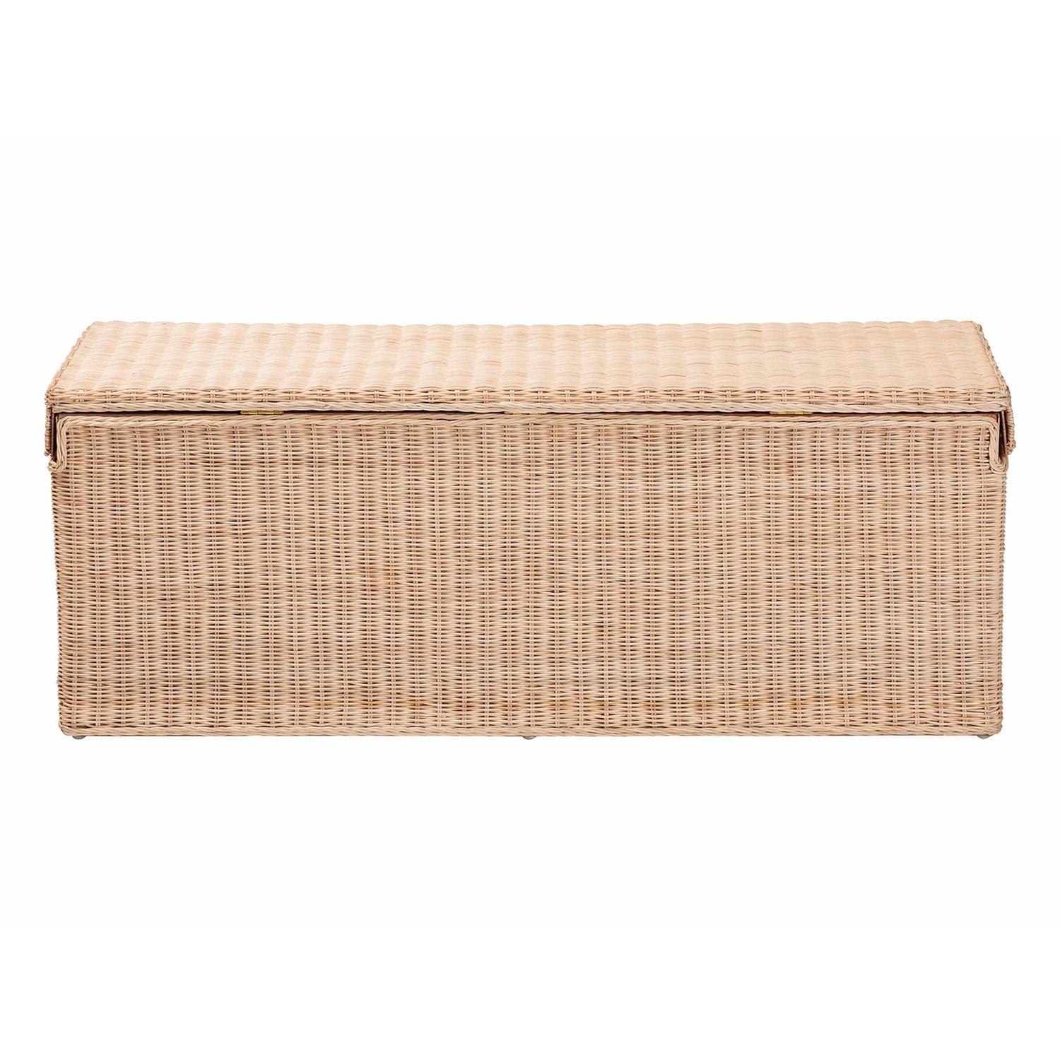 bali & pari Damita Scallop Natural Rattan Chest with Lift-top Lid