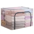 thumbnail image 6 of Large Size Clothes Storage Box Household Transparent Clothing Closet Folding and Finishing Box Dormitory Cabinet Storage Box Basket Organizer Bag, 6 of 8