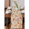 thumbnail image 2 of Hokiten Table Runners 120 Inches Long Dress Scarves, Orange Shells Coastal Farmhouse Coffee/Dining/Kitchen Table Runner for Living Room, Summer Beach Starfish Burlap 13x120 Inch, 2 of 7