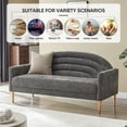 thumbnail image 5 of 65" W Three-seater sofa Modern Trending and Youthful Rainbow Design Upholstered Fabric Sofa Decor Furniture for Living Room, Bedroom, Office GREY, 5 of 9