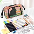 thumbnail image 5 of Nylon Fish Mouth Pencil Case with Large Capacity Zipper Pencil Pouch Black Cat and Goldfish Bowl Pencil Bag Organizers, 5 of 7