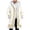 White, variant on Unisex Red Leather Stylish Long Coat Christmas Santa Claus Shearling Hooded Trench Coat