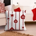 thumbnail image 1 of Funda de Almohada Navideña con Estampado de Copos de Nieve y Árbol de Navidad Rojo, Decoración Navideña para Sofá., 1 of 5